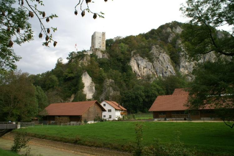 Aussicht vom Platz auf die Burg Thierstein.