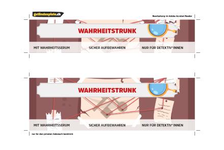 Detektiv-Flaschen-Etiketten mit anpassbarem Text.