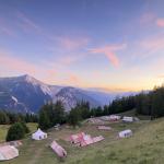 Abendstimmung mit Sicht auf die Fläche und das erste Plateau